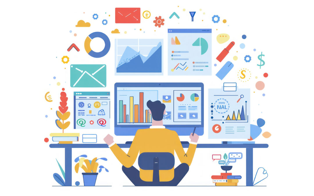 Small business owner using AI tools for automation and productivity in 2025